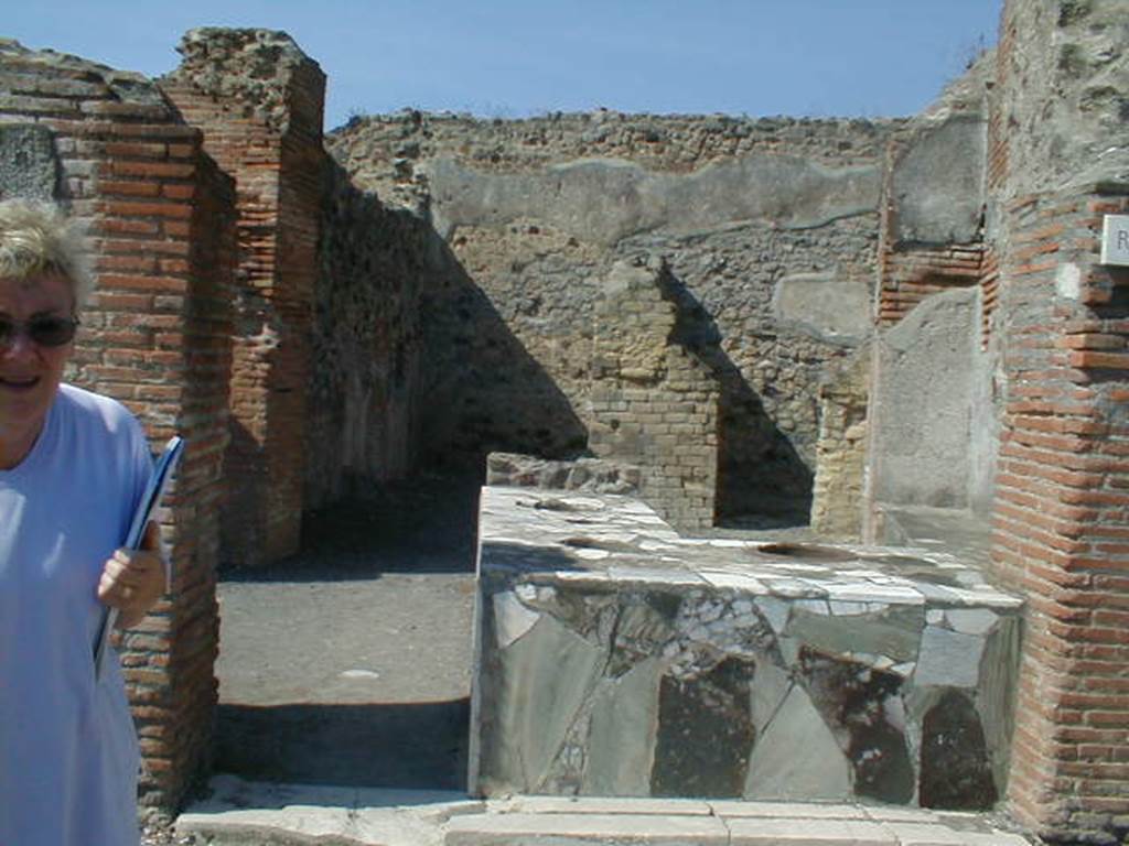 VI.3.20 Pompeii.  May 2005. Looking north across counter.