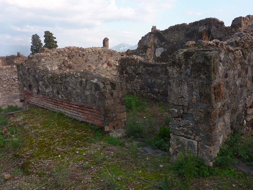 VI.5.9 Pompeii. November 2021. 
Looking south-east towards doorway to triclinium on south side of garden area. Photo courtesy of H�l�ne Dessales.


