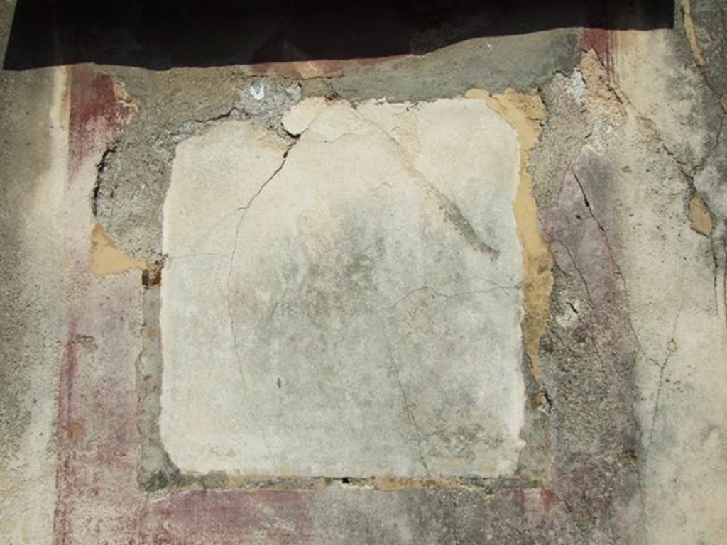 VI.7.3 Pompeii. March 2009. Room 4, remains of painting on east wall.
Helbig identified two pictures in this room. On the east wall was Achilles and Patroclus. See Helbig, W., 1868. Wandgemälde der vom Vesuv verschütteten Städte Campaniens. Leipzig: Breitkopf und Härtel. (1389, 1411). See Bragantini, de Vos, Badoni, 1983. Pitture e Pavimenti di Pompei, Parte 2. Rome: ICCD. (p.147)