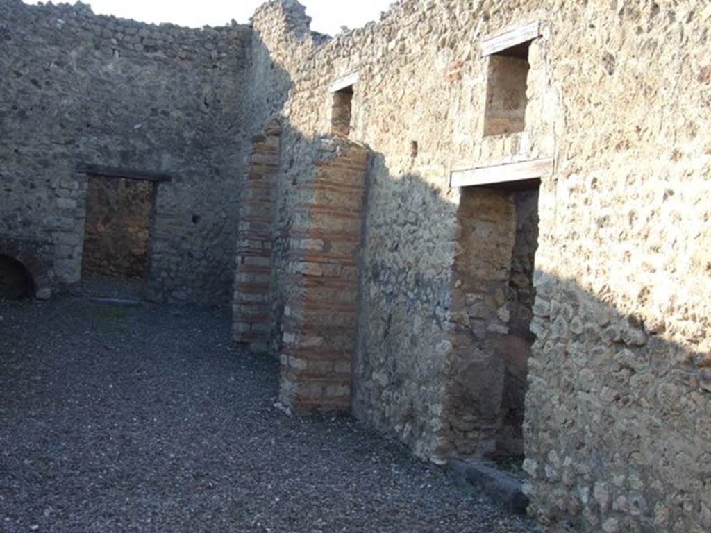 VI.7.15 Pompeii. December 2007. Looking west along north side of yard towards rear room in north-west corner