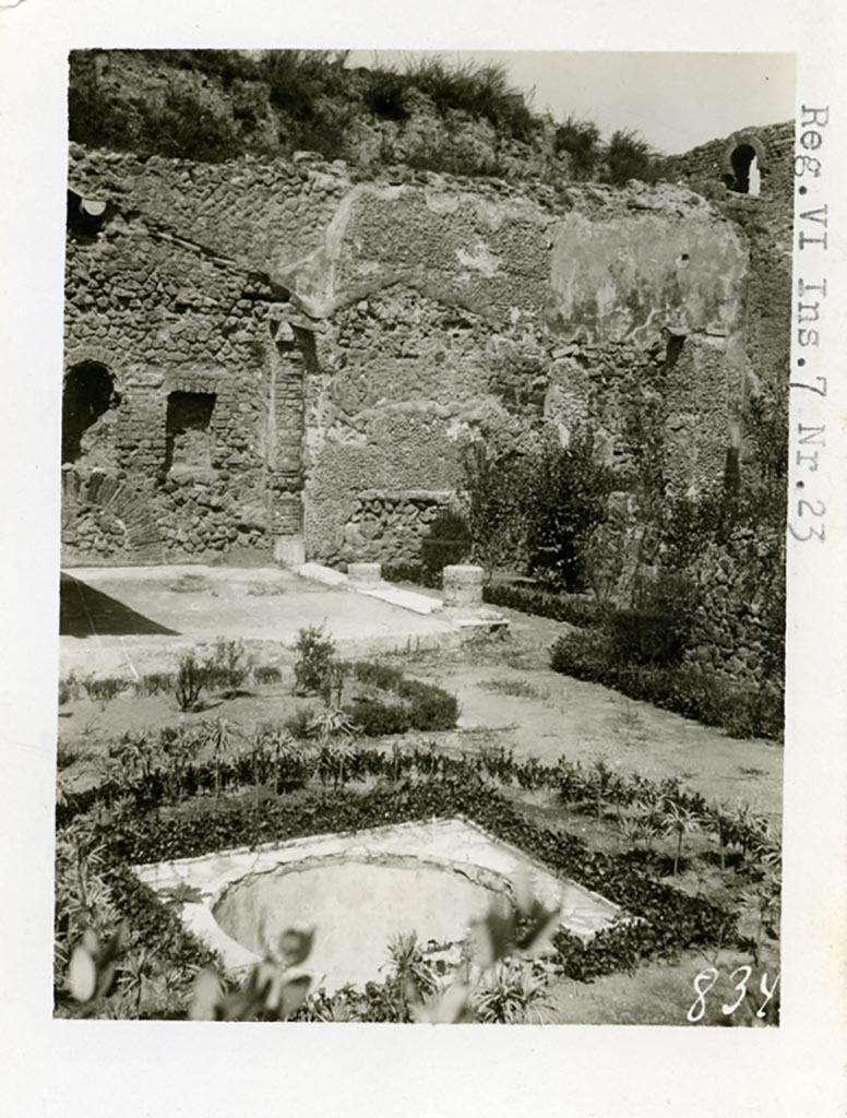 VI.7.23 Pompeii. Pre-1937-39. Looking north-east across garden.
Photo courtesy of American Academy in Rome, Photographic Archive. Warsher collection no. 834.