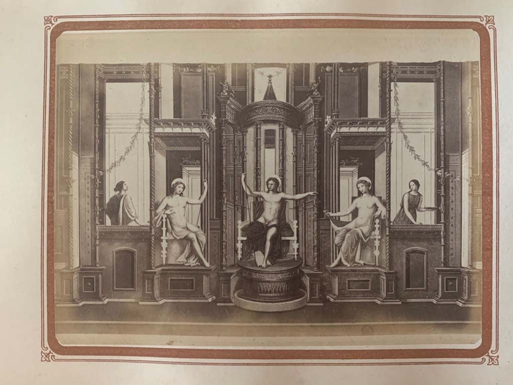 VI.7.23 Pompeii. From an album by Roberto Rive, dated 1868. Painting from the west alcove of the west wall.
Photo courtesy of Rick Bauer.