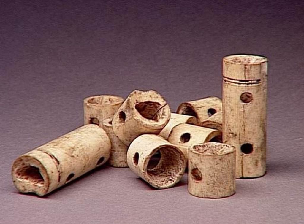 VI.9.1 Eleven bone hinges.   Length 0.015m to 0.02m.  OA 1869- OA 1879 Charni�res, mus�e Cond�, photo RMN � R.G. Ojeda