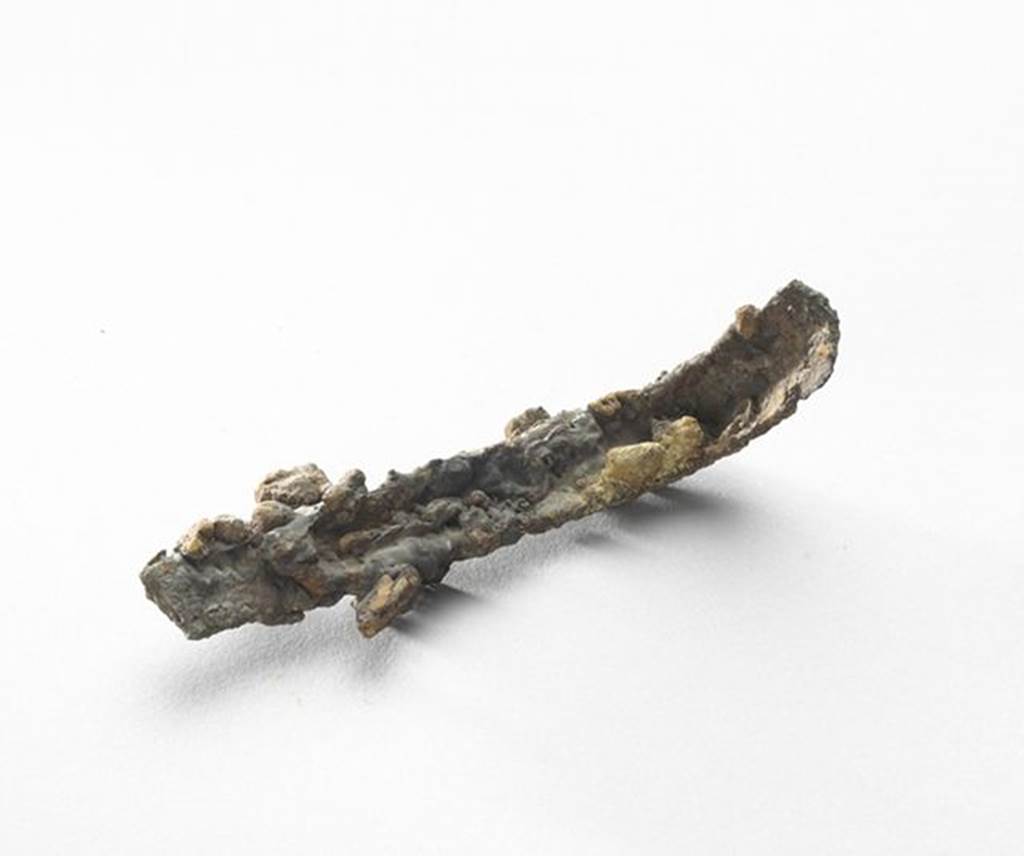 Third of three bronze strigiles fixed on a ring.  All are broken at the top of their handle.  OA 2796 Strigiles, mus�e Cond�, photo RMN � R.G. Ojeda