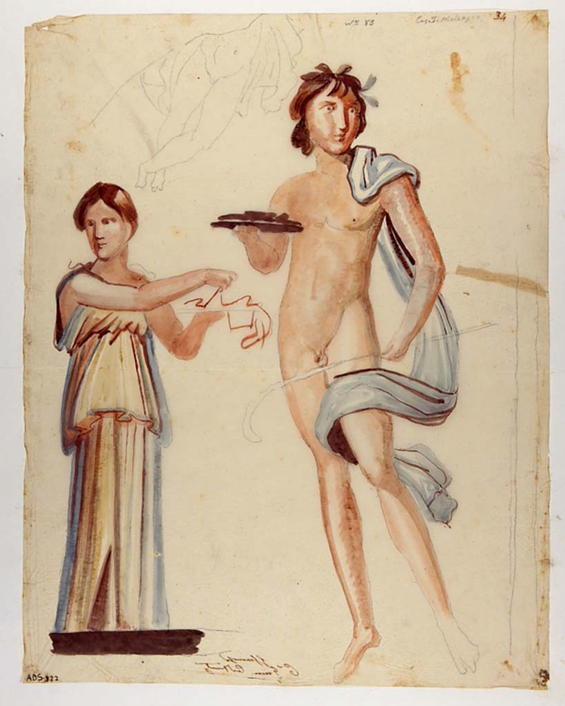 VI.9.2 Pompeii. Painting by Giuseppe Marsigli found perhaps in this house.
Now in Naples Archaeological Museum. Inventory number ADS 322.
Photo © ICCD. http://www.catalogo.beniculturali.it
Utilizzabili alle condizioni della licenza Attribuzione - Non commerciale - Condividi allo stesso modo 2.5 Italia (CC BY-NC-SA 2.5 IT)