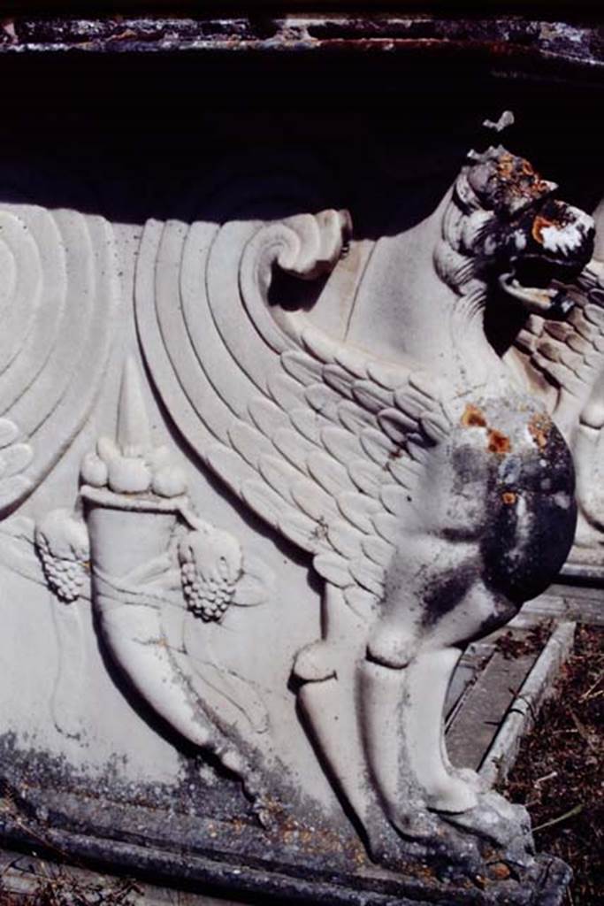 VI.9.2 Pompeii. 1968. Detail of table leg from south side. Photo by Stanley A. Jashemski.
Source: The Wilhelmina and Stanley A. Jashemski archive in the University of Maryland Library, Special Collections (See collection page) and made available under the Creative Commons Attribution-Non Commercial License v.4. See Licence and use details.
J68f0999