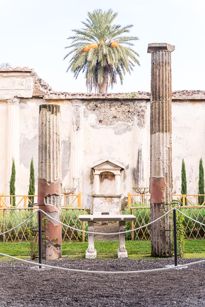 VI.9.6 Pompeii. January 2023. 
Room 17, looking east across pseudo-peristyle, from west portico area. Photo courtesy of Johannes Eber.
