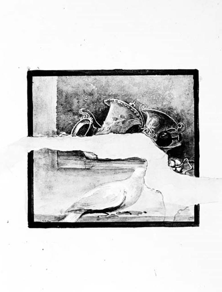 231553 Bestand-D-DAI-ROM-W.0220.jpg
VI.9.6 Pompeii. W.220. Drawing of wall painting from the west wall of the peristyle 6.
Photo by Tatiana Warscher. With kind permission of DAI Rome, whose copyright it remains.
See http://arachne.uni-koeln.de/item/marbilderbestand/231553