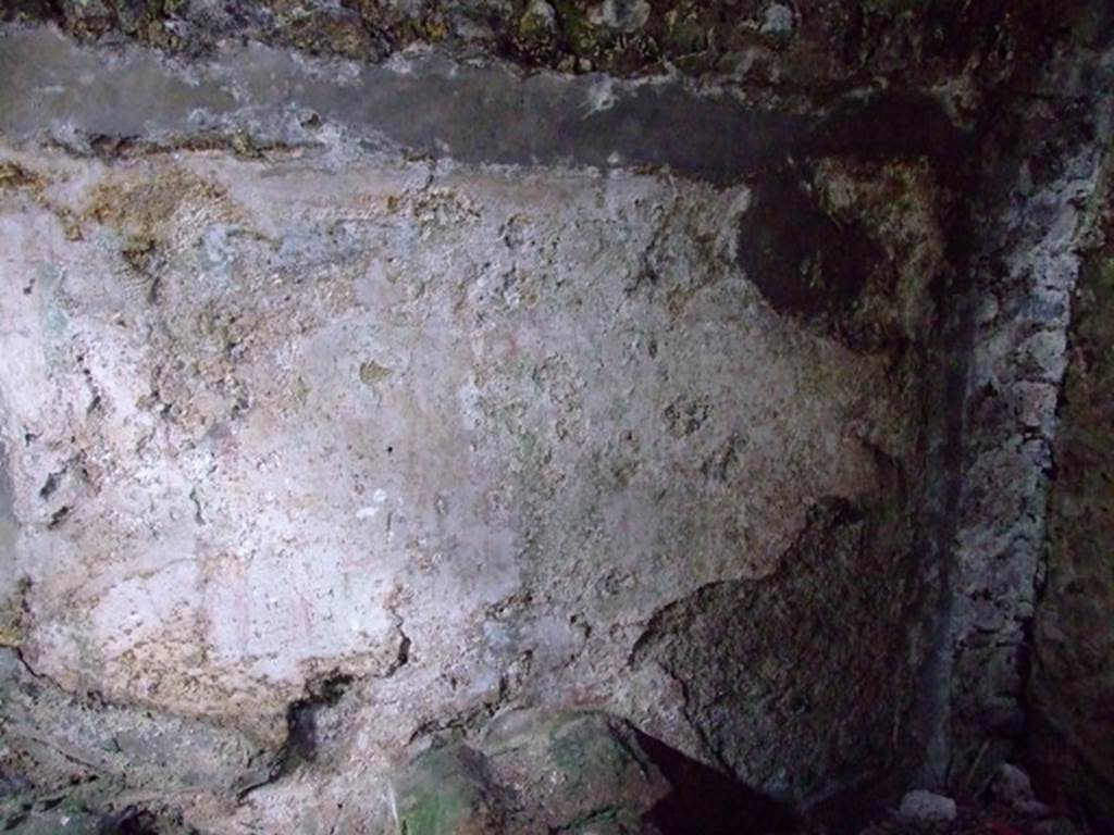 VI.9.10 Pompeii. March 2009. Lararium painting on north wall above altar, in underground kitchen.
Giacobello mentioned a lararium painting identified by Boyce but with no description or picture. 
It was on the north wall of the subterranean kitchen above a small rectangular altar. 
Neither has a picture. Fr�hlich does not mention it at all. Overbeck identified its location.
See Giacobello, F., 2008. Larari Pompeiani: Iconografia e culto dei Lari in ambito domestico. Milano: LED Edizioni. (54: p175).
See Boyce G. K., 1937. Corpus of the Lararia of Pompeii. Rome: MAAR 14.  (p. 50, 175).
See Overbeck J., 1884. Pompeji in seinen Geb�uden, Alterth�men und Kunstwerken. Leipzig: Engelmann. (p. 333).
