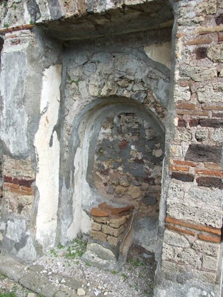 VI.10.7 Pompeii.  March 2009.  Room 15.  Garden area.  East side.  Arched recess 17.