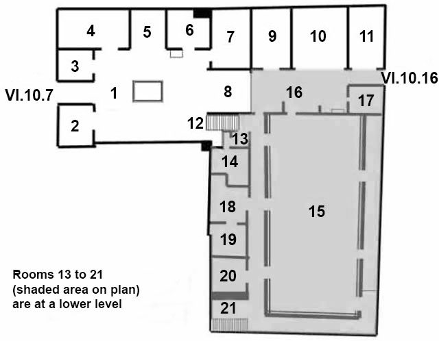 VI.10.7 Pompeii. Casa dell’ Ancora or House of the Black Anchor
Room Plan