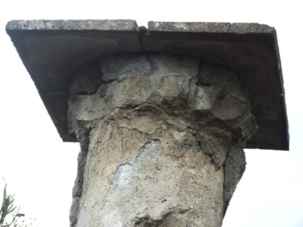 VI.10.11 Pompeii. March 2009. Room 17, top of column in garden.