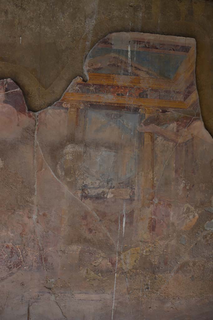 VI.11.10 Pompeii. December 2017. 
Room 42, detail from wall painting on west wall of exedra
Foto Annette Haug, ERC Grant 681269 D�COR
