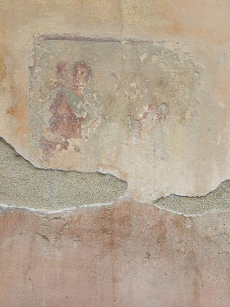 VI.11.10 Pompeii. March 2009. Room 29, fresco on north wall of cubiculum.  
Helbig identified: Room between both atriums: Paris and Oenone, 1287.
See Helbig, W., 1868. Wandgem�lde der vom Vesuv versch�tteten St�dte Campaniens. Leipzig: Breitkopf und H�rtel. (1287).
See Bragantini, de Vos, Badoni, 1983. Pitture e Pavimenti di Pompei, Parte 2. Rome: ICCD. (p.243)
See Schefold, K., 1962. Vergessenes Pompeji. Bern: Francke. (taf. 170,4 described as Attis and nymph).


