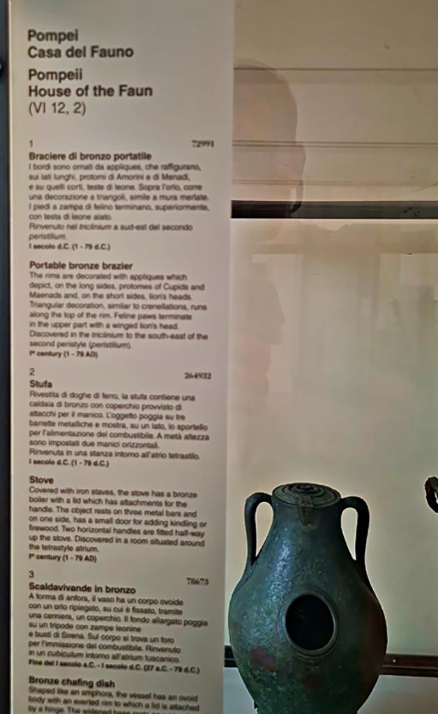 VI.12.2 Pompeii. September 2024.
Information card from Naples Archaeological Museum. Photo courtesy of Giuseppe Ciaramella.
