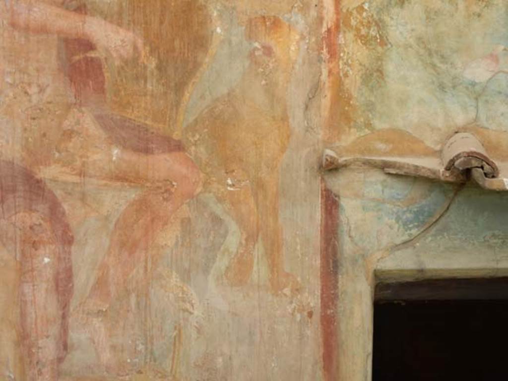 VI.14.20 Pompeii. May 2017. Room 18, leopard from west wall of garden area.  Photo courtesy of Buzz Ferebee.
