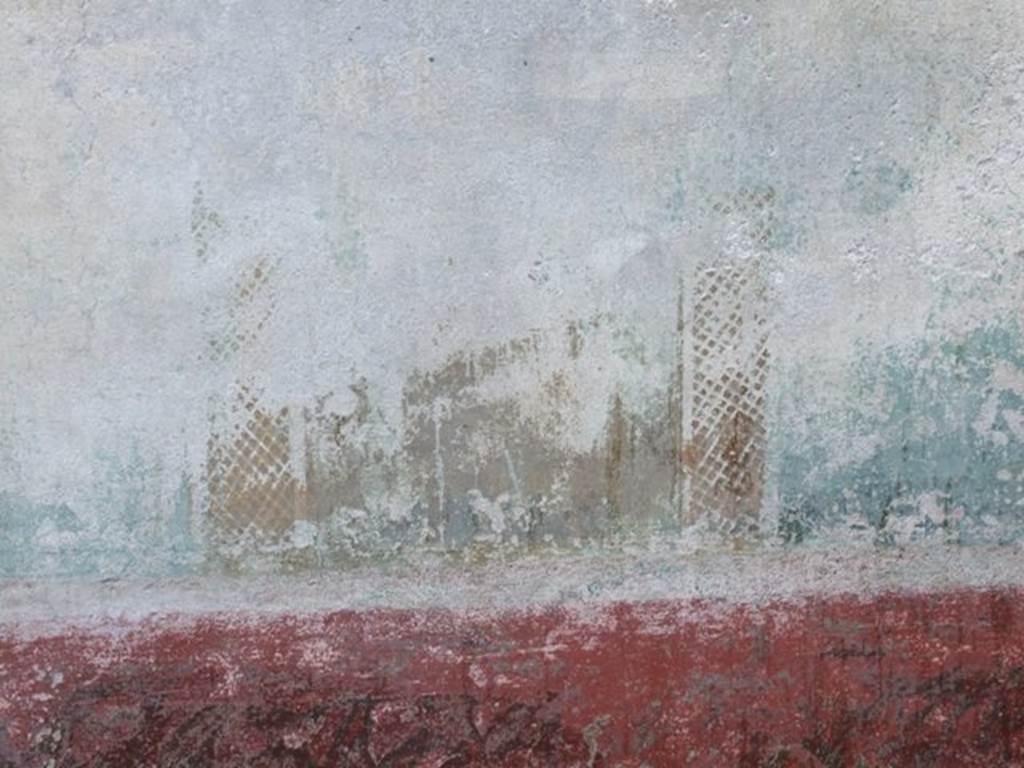 VI.14.20 Pompeii. March 2009. Room 18, remains of garden painting from north end of west wall of garden area.