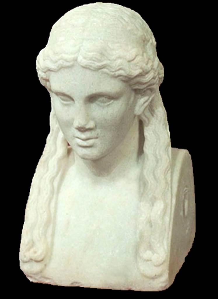 VI.14.27 Pompeii. Found in a small courtyard �i� at the rear of the house was a marble herm of Dionysus.  
Now in Naples Archaeological Museum. Inventory number 110874.

