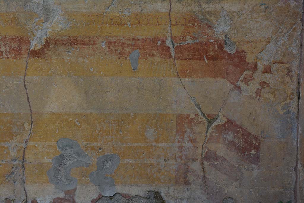 VI 15 5 Pompeii. March 2019. Oecus/triclinium 8, detail from lower east wall at south end.
Foto Annette Haug, ERC Grant 681269 D�COR.

