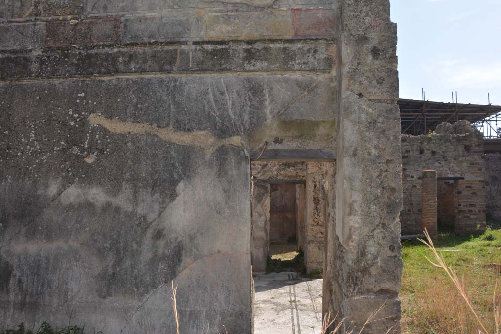 VI 15 5 Pompeii. March 2019. Oecus 24, upper south wall at west end.
Foto Annette Haug, ERC Grant 681269 D�COR.
