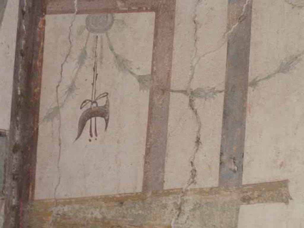 VI.15.8 Pompeii. May 2010.  Detail from the west wall.