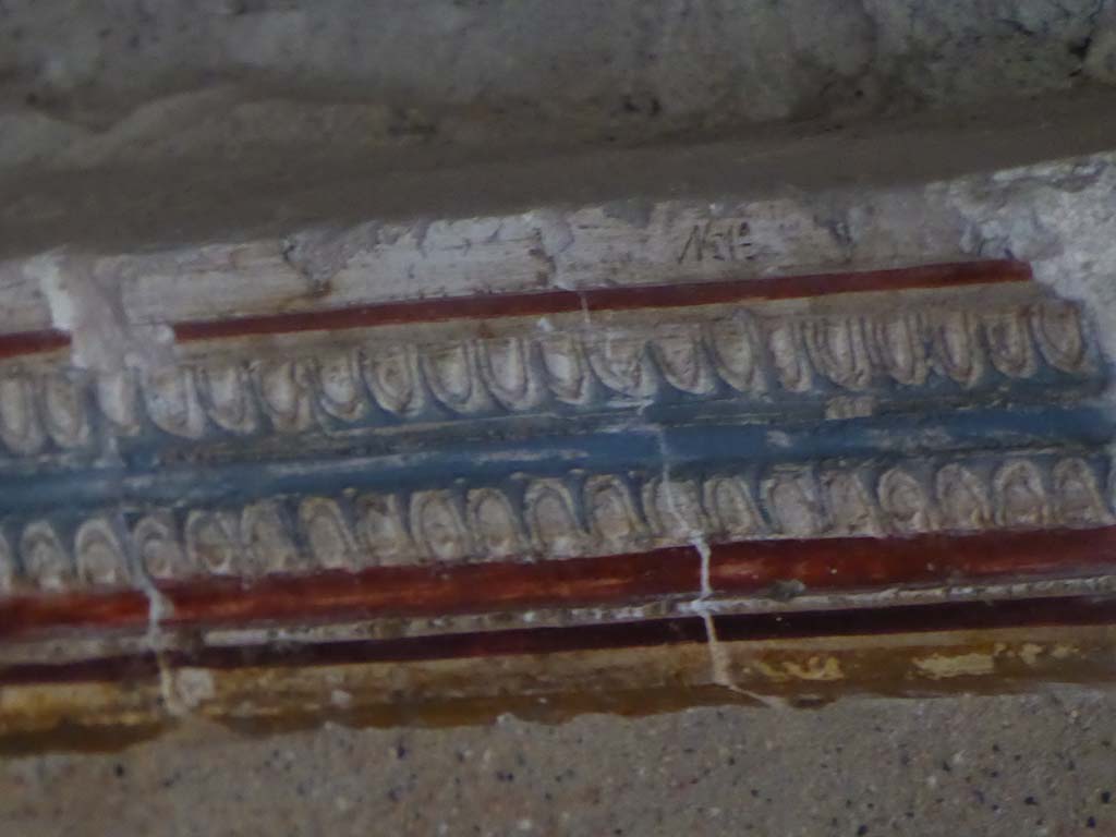 VI.16.7 Pompeii. September 2015. Cubiculum I, detail of cornice on east wall. 
Foto Annette Haug, ERC Grant 681269 DÉCOR.


