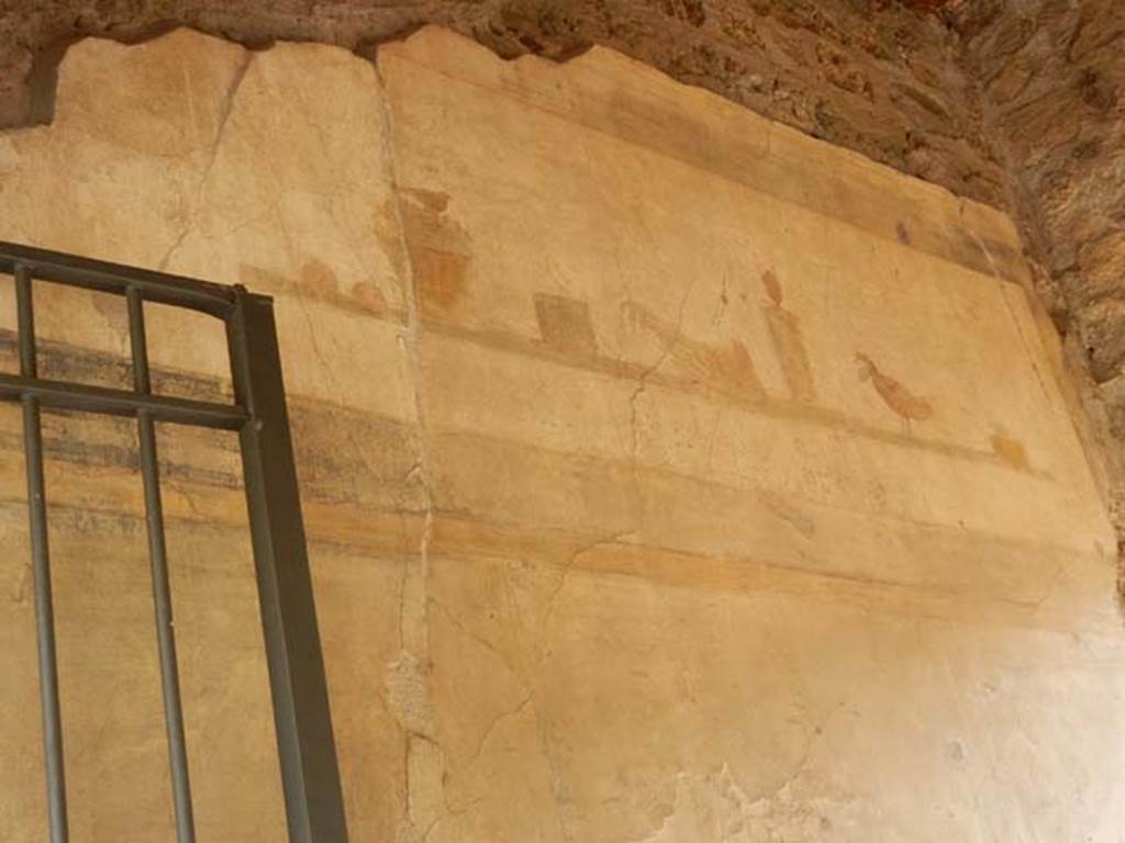 VI.16.7 Pompeii. May 2016. Entrance �A� upper south wall, painting of still life, after recent restoration. Photo courtesy of Buzz Ferebee.
