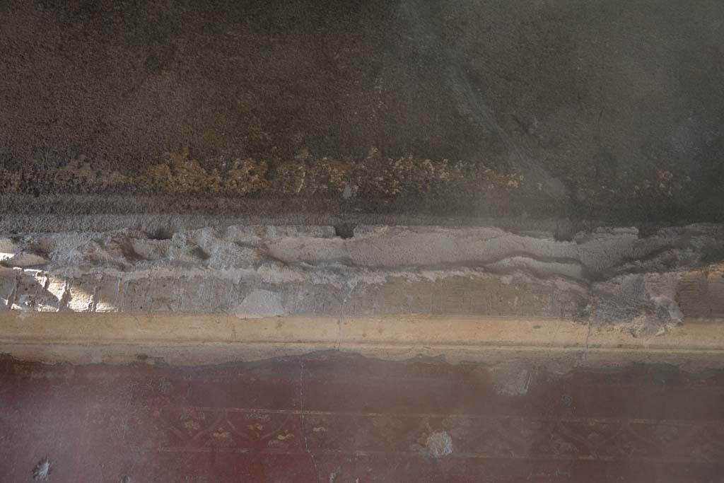 VI.16.7 Pompeii. March 2019. Cubiculum D, detail from upper north wall above central red panel.
Foto Annette Haug, ERC Grant 681269 DÉCOR.