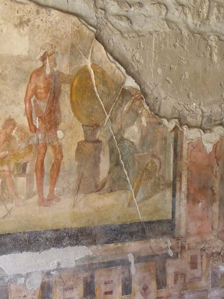 VI.16.7 Pompeii. September 2015. Exedra G, detail from central painting on north wall.
Foto Annette Haug, ERC Grant 681269 DÉCOR.