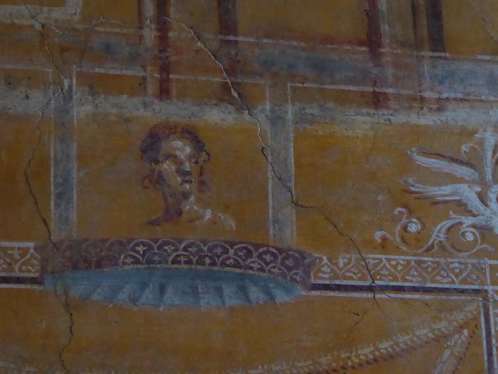 VI.16.7 Pompeii. September 2015. Room N, detail from east wall at north end.
Foto Annette Haug, ERC Grant 681269 D�COR.
