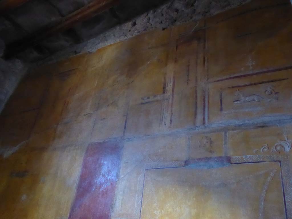 VI.16.7 Pompeii. September 2015. Room N, detail from upper west wall.
Foto Annette Haug, ERC Grant 681269 D�COR.

