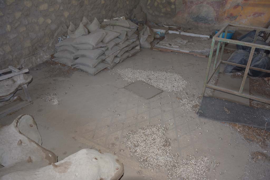 VI.17.41 Pompeii. September 2019. Looking south-west across flooring in triclinium on south side of atrium
Foto Annette Haug, ERC Grant 681269 D�COR.

