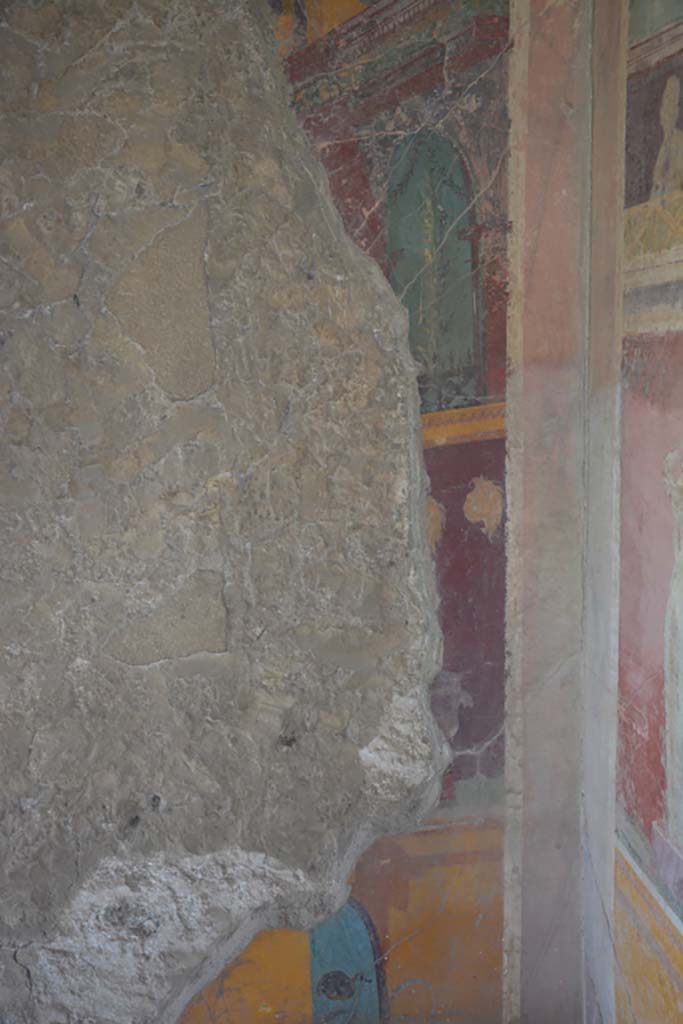 VI.17.41 Pompeii. September 2019. Cubiculum 17, detail from north wall in north-east corner.
Foto Annette Haug, ERC Grant 681269 D�COR.

