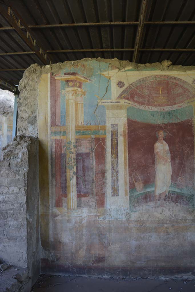VI.17.41 Pompeii. September 2019. North end of east wall of exedra 18.
Foto Annette Haug, ERC Grant 681269 D�COR.


