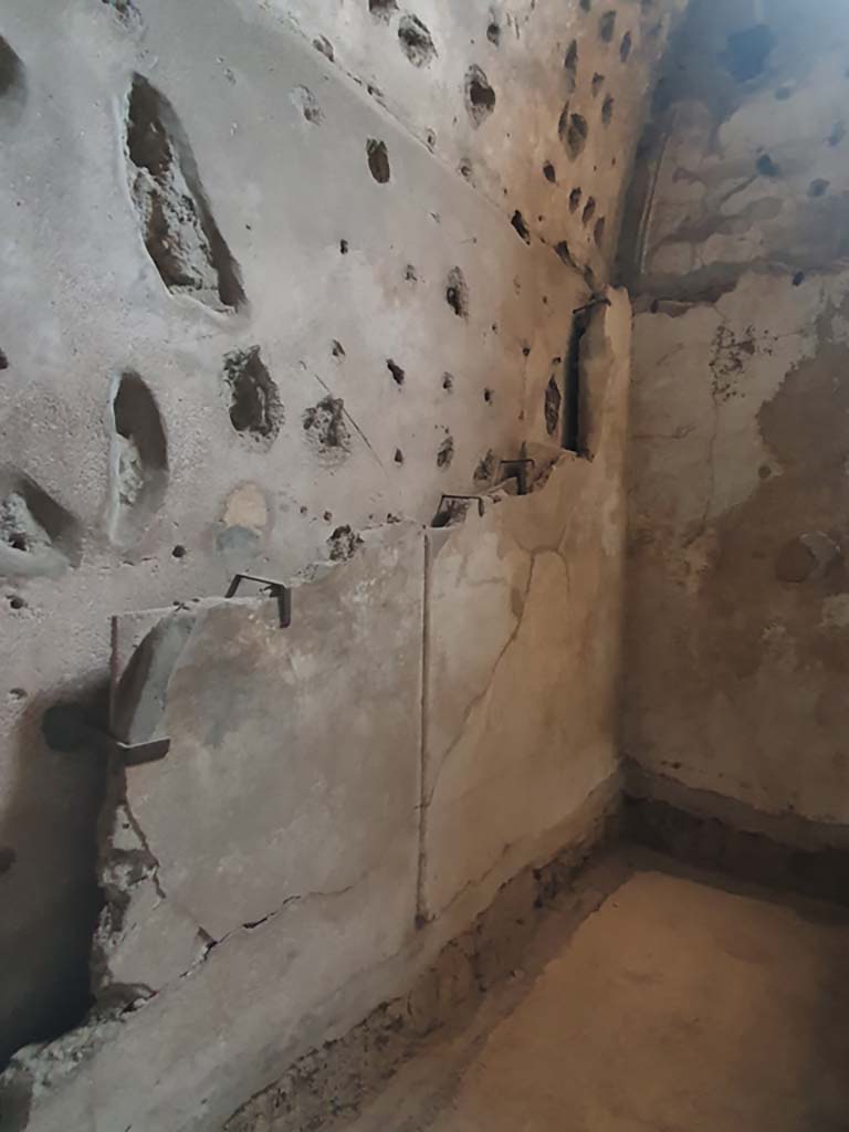 VII.1.8 Pompeii. July 2021. Tepidarium 10, detail from south-west corner.   
Foto Annette Haug, ERC Grant 681269 D�COR
