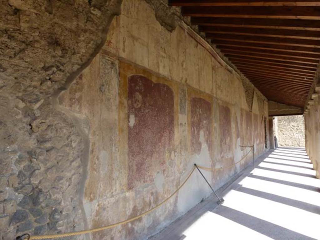VII.1.8 Pompeii. June 2012. Looking south along east portico B from doorway into women�s baths area. Photo courtesy of Michael Binns.
