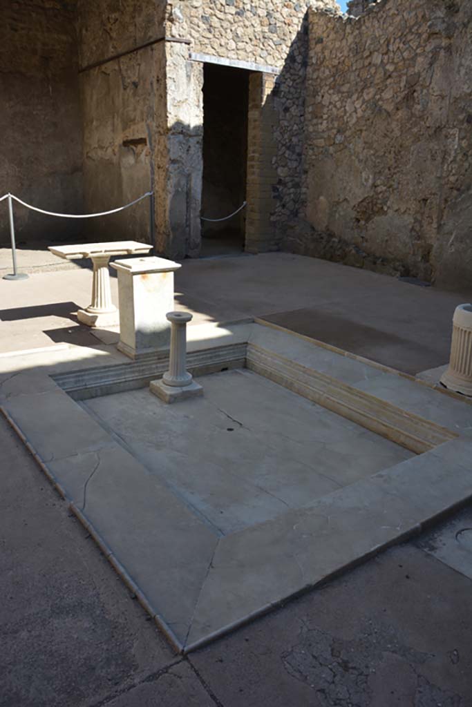 VII.1.47 Pompeii. October 2019. Looking south-east across impluvium in atrium.
Foto Annette Haug, ERC Grant 681269 DÉCOR.


