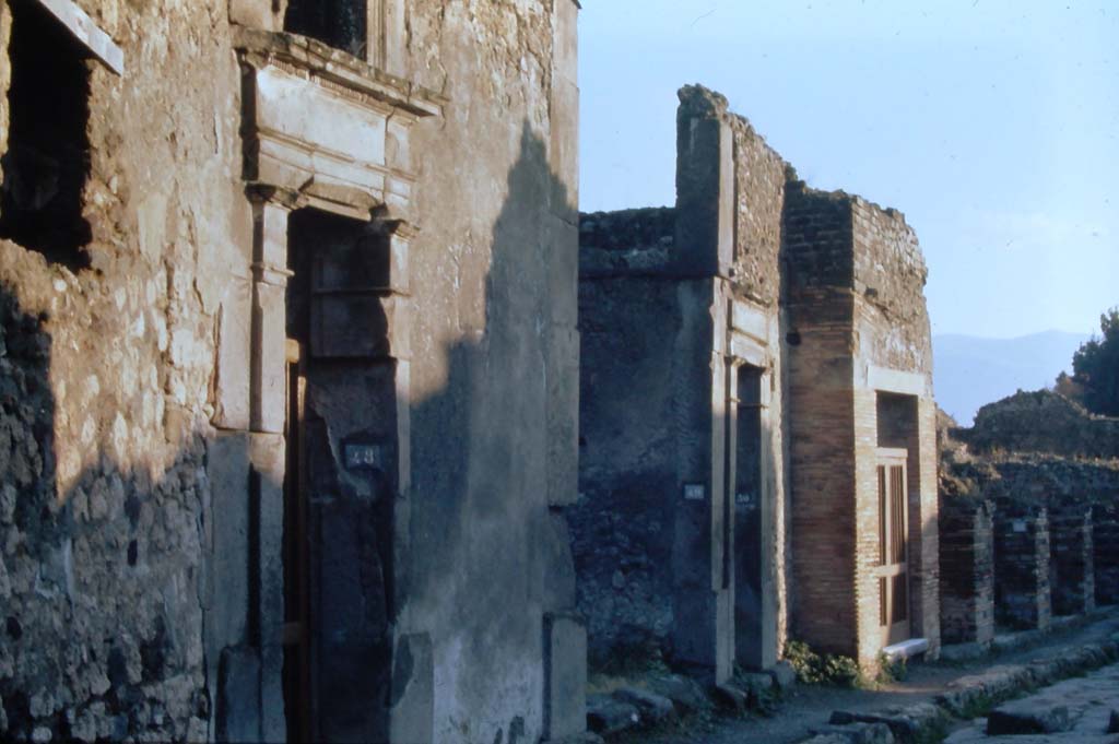 VII.1.48, Pompeii, on left. 4th December 1971. Looking south on Vicolo del Lupanare. 
Photo courtesy of Rick Bauer, from Dr.George Fay�s slides collection.
