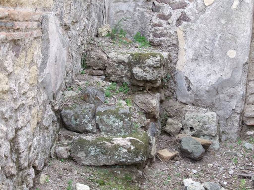 VII.2.13 Pompeii. December 2007. South wall with remains of staircase in the south-west corner.