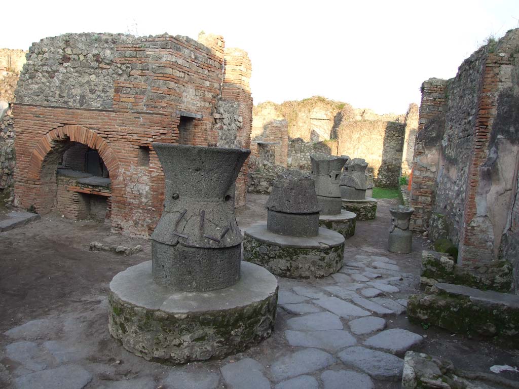 VII.2.22 Pompeii. December 2006. Oven and mills.
