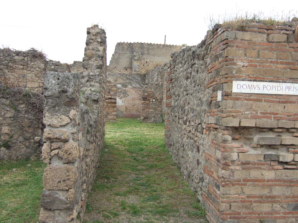 VII.2.38 Pompeii. May 2006. Looking north along entrance corridor towards atrium.