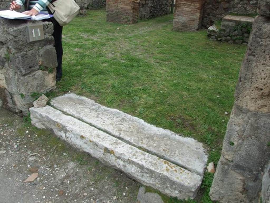 VII.3.11 Pompeii. March 2009. Entrance threshold or sill.