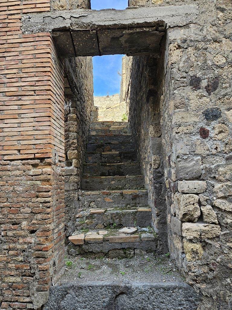 VII.3.27 Pompeii. November 2024. Steps to upper floor. Photo courtesy of Annette Haug.