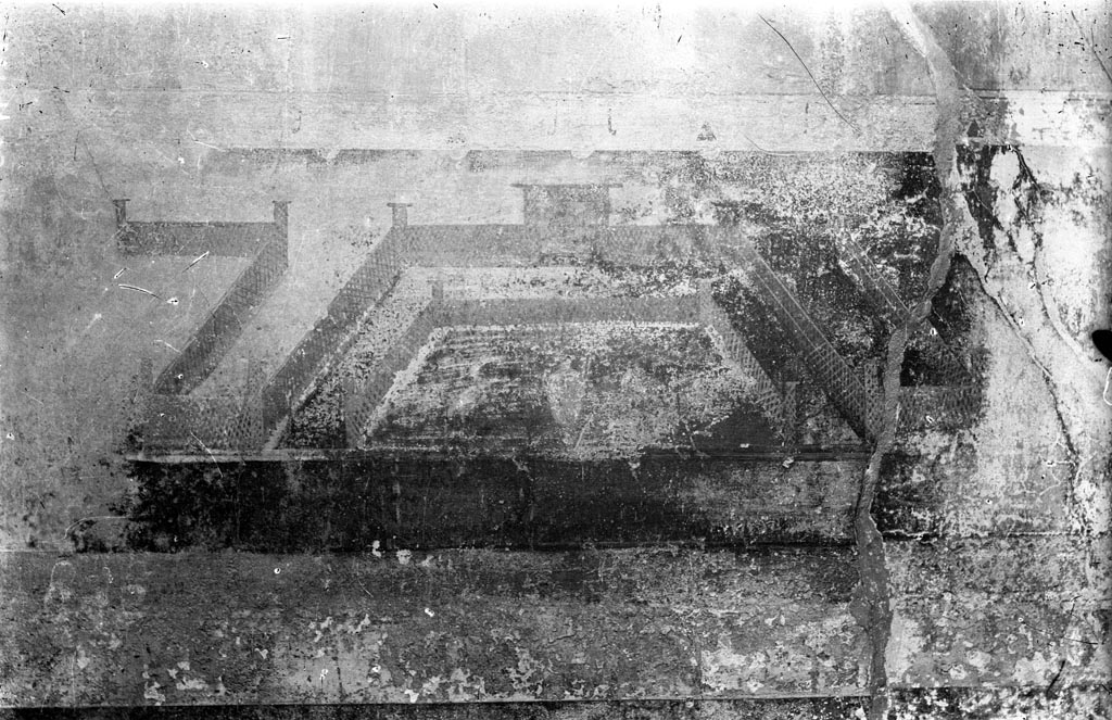 VI.3.29 Pompeii. W.1418. Garden painting from the east end of the north wall of the cubiculum.
Photo by Tatiana Warscher. Photo © Deutsches Archäologisches Institut, Abteilung Rom, Arkiv. 
