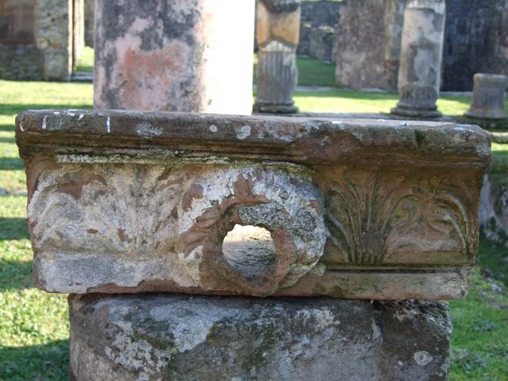 VII.4.31 Pompeii.  March 2009. Middle Peristyle.  Grondaia, Antefisse fittili, or Gutter Rainwater Spout.