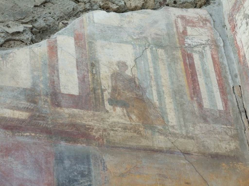 VII.4.31 Pompeii. March 2009. Room 6, painted figure on upper south wall of ala.