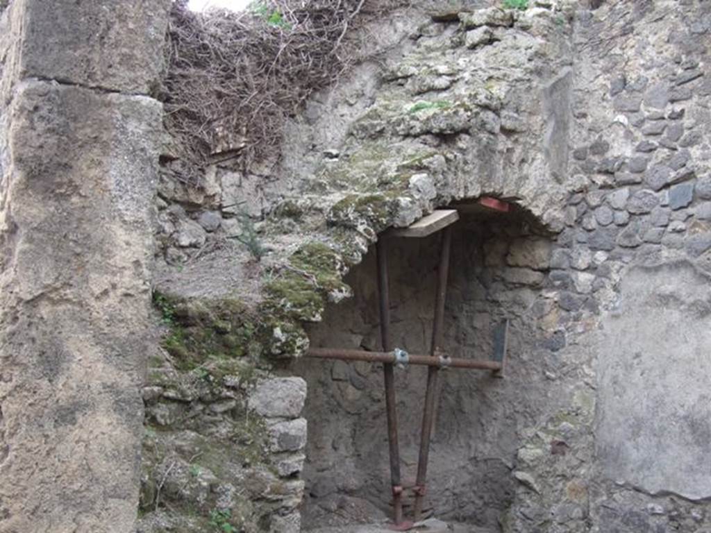 VII.4.36 Pompeii. December 2007. South wall, with remains of staircase with latrine underneath.