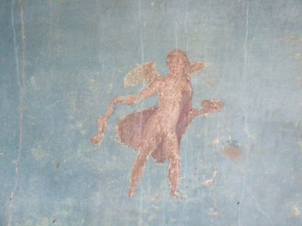 VII.4.48 Pompeii. December 2007.  Room 11.  Detail from South wall of Tablinum.