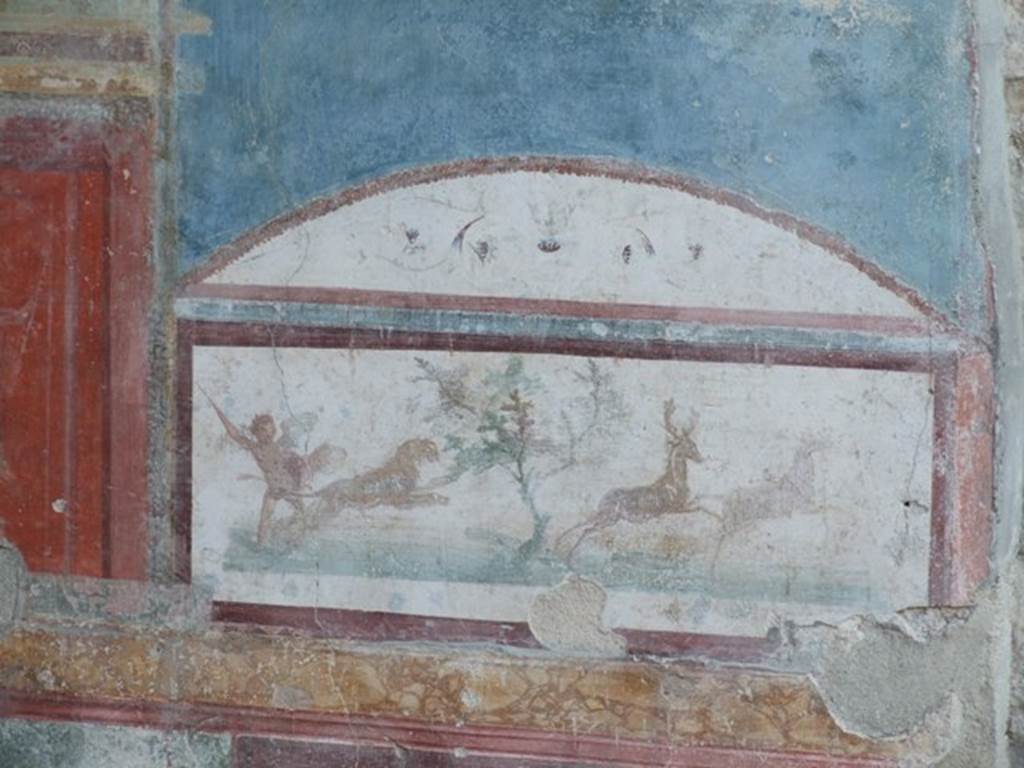 VII.4.48 Pompeii. December 2007. Room 11.  Detail from West wall of Tablinum.