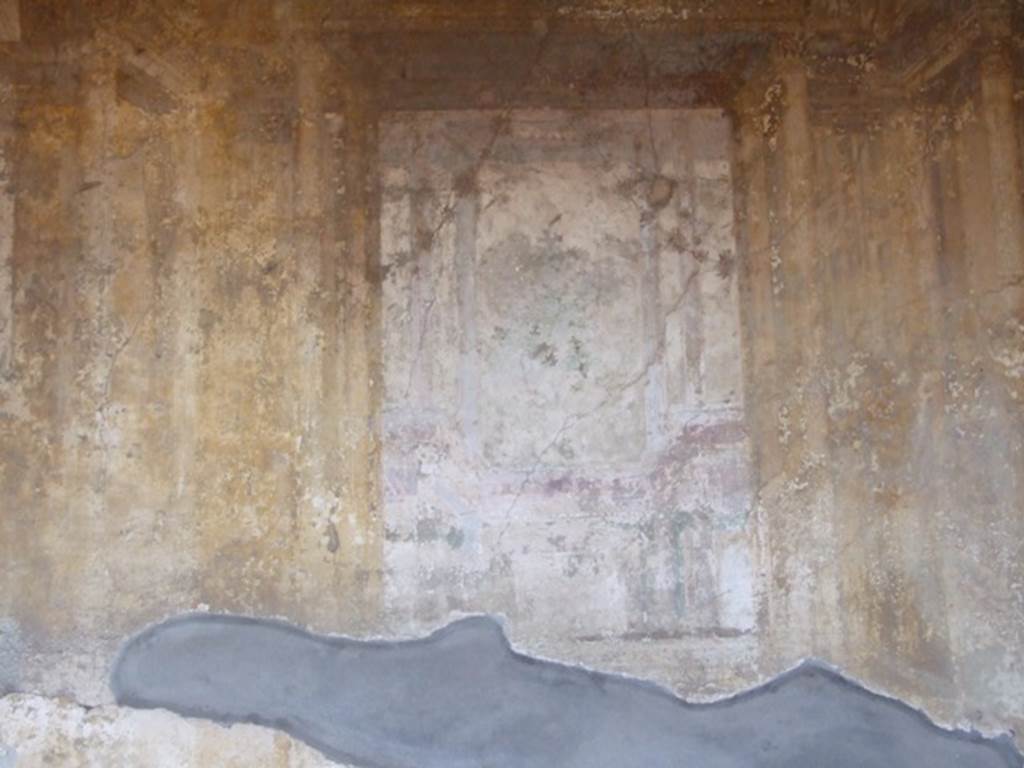 VII.4.48 Pompeii. December 2007. Room 13.   Remains of wall painting in Ala on west wall.